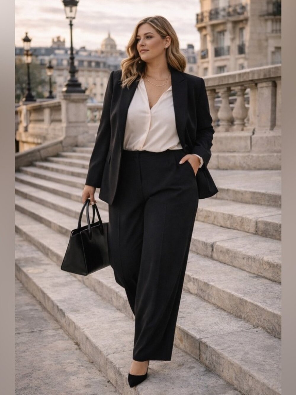 Marina Rinaldi Wide Leg Pants Black Italian Designer Size 23 Quiet Luxury Plus